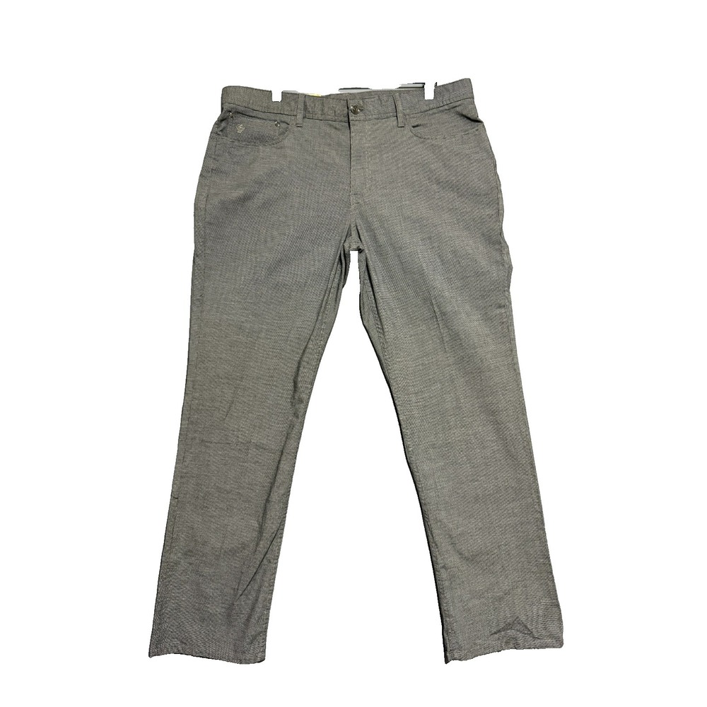 English Laundry Brixton Pants Men 36x30 Gray Textured Micro Check Dark Academia